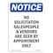 Signmission OSHA Notice Sign, 14" Height, Aluminum, No Solicitation Salespeople And Sign, Portrait OS-NS-A-1014-V-14818 - alternate 1